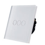 کلید سه پل لمسی (هوشمند) با فریم شیشه