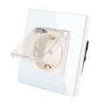 پریز درپوش دار (ضدآب) شیشه